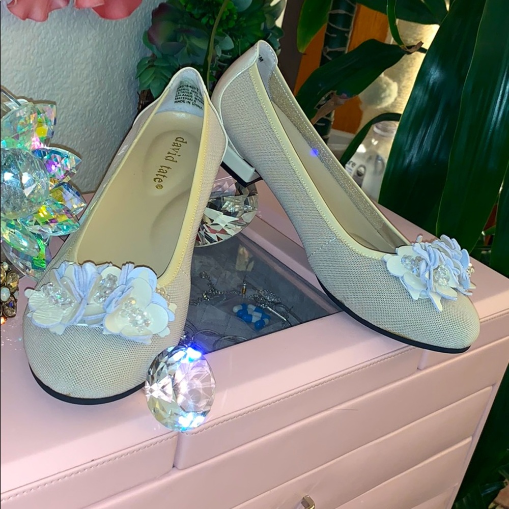 New! David Tate Floral Mesh Flats
